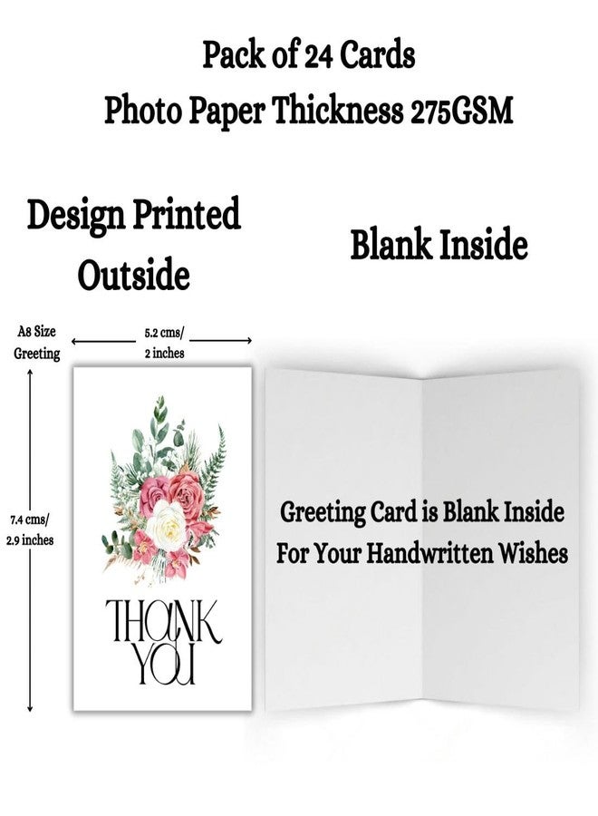 AanyaCentric Combo 2x2.9inches Pack Of 24 Thank You Small Mini Greeting Card Gift - Blank Inside - A8 Size Postcard Notecards for Greeting Buyers Small Business - without Envelopes - Image 3